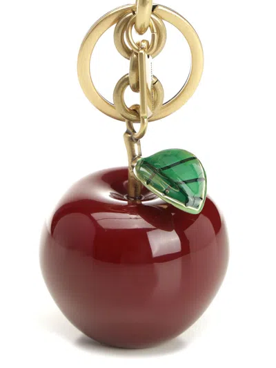 Coach Small Apple Bag Charm Keyrings Multicolor In Gold