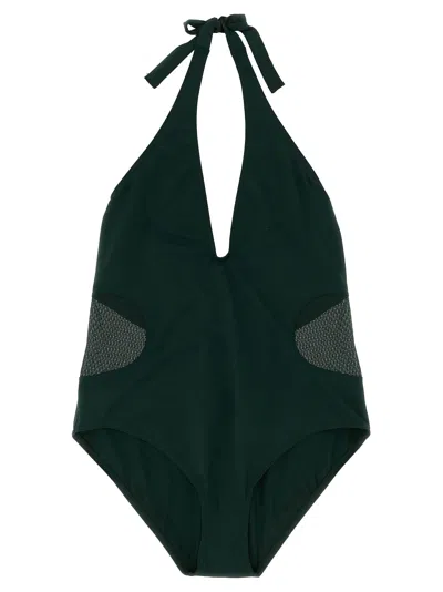 Eres Sophistique Halter Neck Deep V Swimsuit In Green