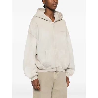 Alexander Wang Crystal-embellished Hoodie In Gray