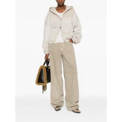 Alexander Wang Crystal-embellished Hoodie In Gray