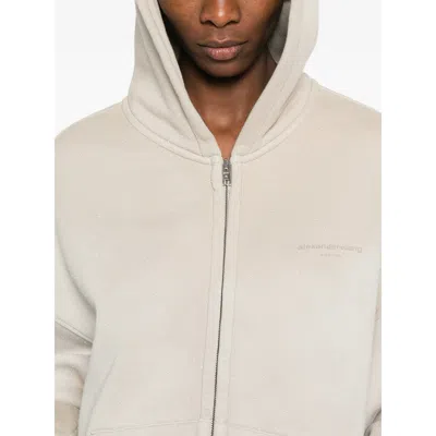 Alexander Wang Crystal-embellished Hoodie In Gray