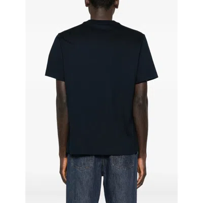 Burberry Men Black Crewneck T-shirt With Logo Lettering On The Front In Cotton Man In Black