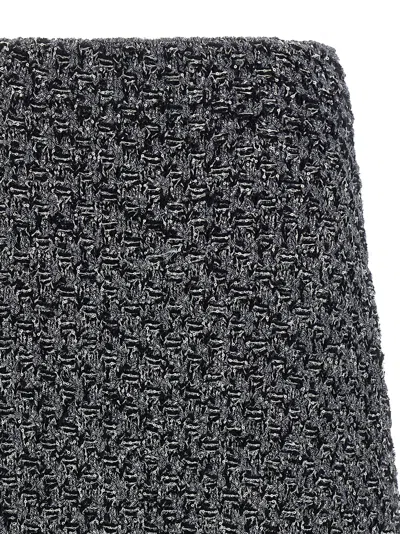 Fabiana Filippi Tweed Skirt High Waist Knee Length In Gray