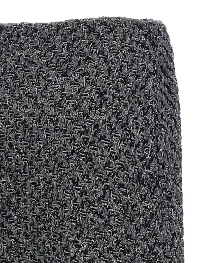 Fabiana Filippi Tweed Skirt High Waist Knee Length In Gray