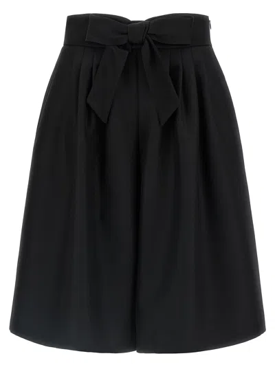 Valentino Garavani Bow Bermuda Shorts Bermuda And Short Black In Black