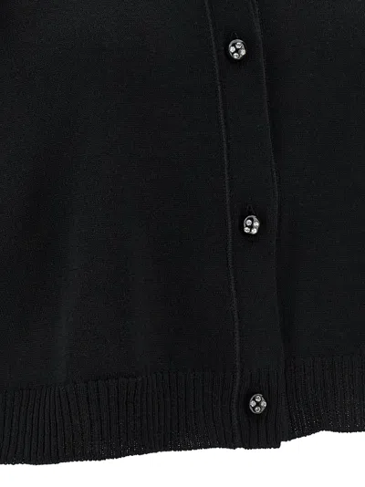 Valentino Garavani Feathered Knit Cardigan Sweaters And Cardigans Black In Black