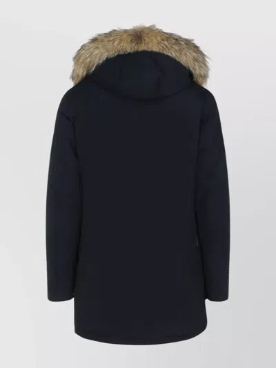 Woolrich Arctic Parka With Detachable Fur Hood In Black