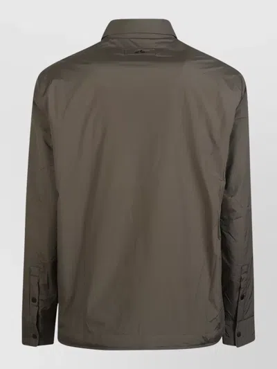 Paul & Shark Water Resistant Overshirt Jacket Collared Neck In Green