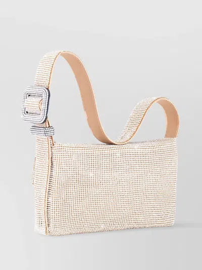 Benedetta Bruzziches Sparkling Strap Clutch Bag In Pink