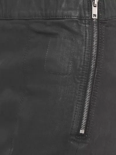 Rick Owens Drkshdw Cotton Leggings Trousers Front Vent Seams In Black