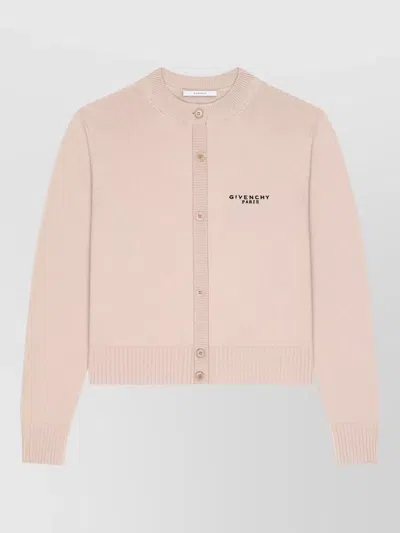Givenchy Cropped Cardigan In Wool And Cashmere In Pink