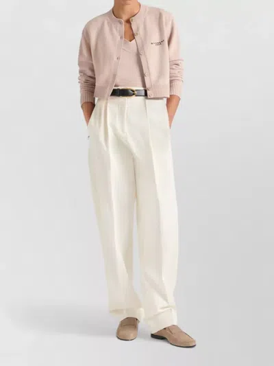 Givenchy Cropped Cardigan In Wool And Cashmere In Pink