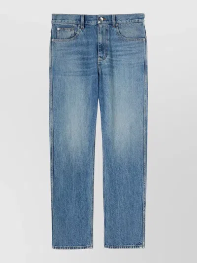 Gucci Straight Leg Faded Effect Five Pocket Trousers In Blue