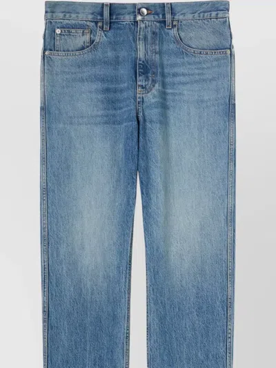 Gucci Straight Leg Faded Effect Five Pocket Trousers In Blue