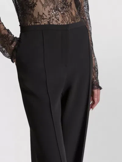 Alberta Ferretti High Waist Wide Leg Cuffed Trousers In Black