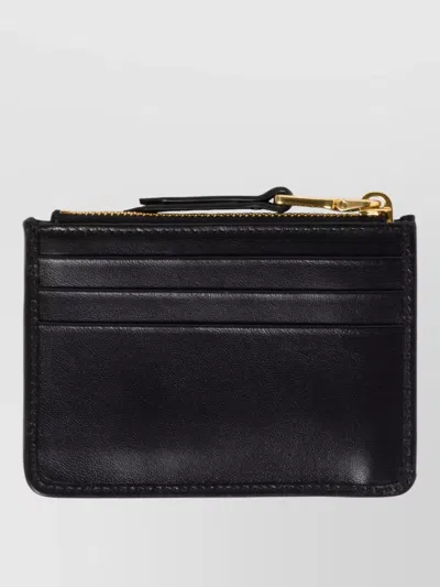 Miu Miu Quilted Credit Card Holder Gold Hardware Keyring In Black