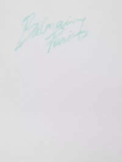 Balmain Paris Logo Cropped Crew Neck T Shirt In White