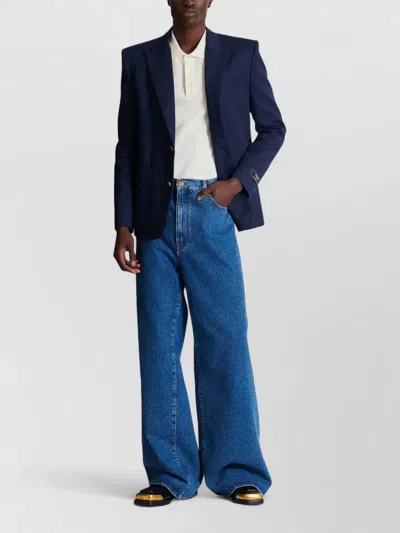 Balmain Polo Shirt Short Sleeves Ribbed Cuffs Collar In White