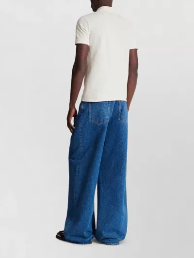 Balmain Polo Shirt Short Sleeves Ribbed Cuffs Collar In White