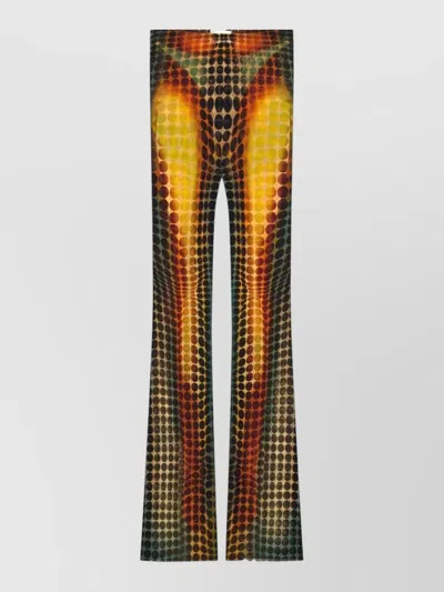 Jean Paul Gaultier Reedition High Waist Flare Trousers Stretch In Multi