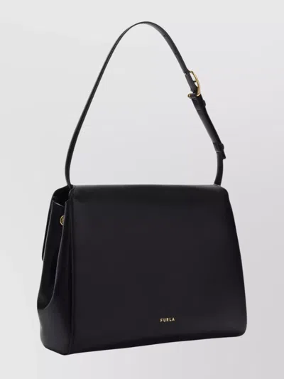 Furla Domus S Shoulder Bag With Adjustable Strap In Black