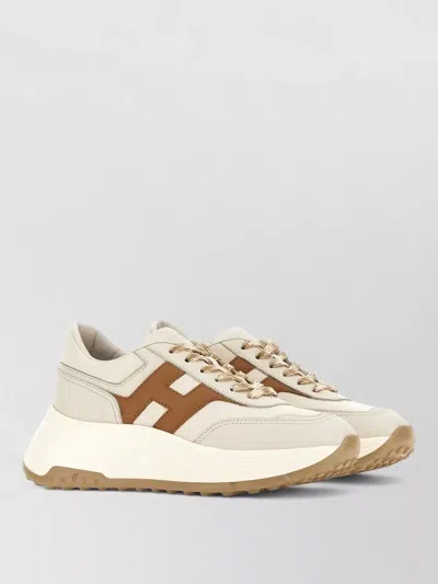 Hogan Sneakers Contrasting Rubber Sole Urban Style In Neutral