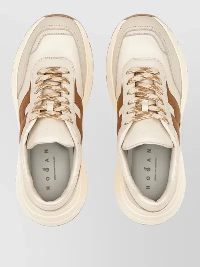 Hogan Sneakers Contrasting Rubber Sole Urban Style In Neutral