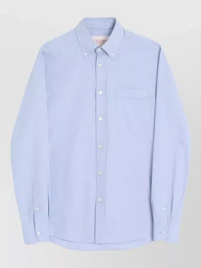 Valentino Garavani Cotton Oxford Shirt With Vlogo Embroidery In Multi