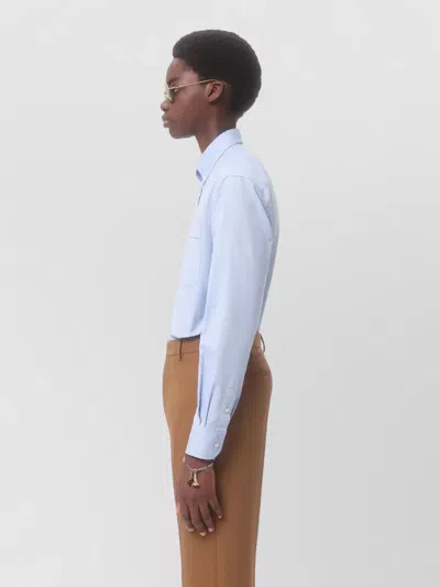 Valentino Garavani Cotton Oxford Shirt With Vlogo Embroidery In Multi