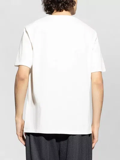 Jil Sander Men White Crewneck T-shirt With Logo Lettering On The Front In Cotton Man