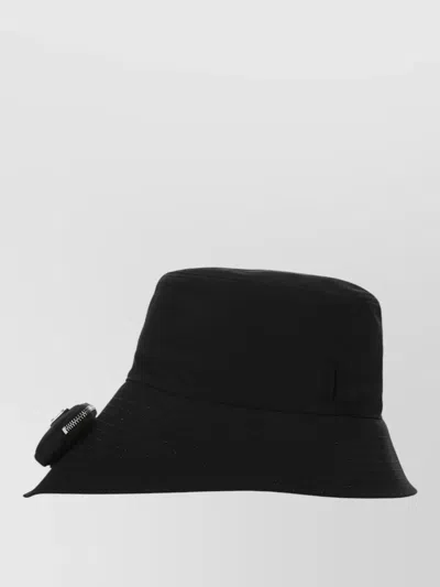 Prada Renylon Hat Wide Brim Ventilation Eyelets In Black