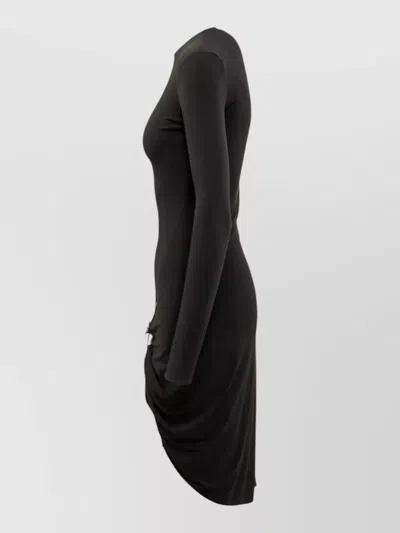 Coperni Dress Suspended Design Asymmetric Hem Buckle In Black
