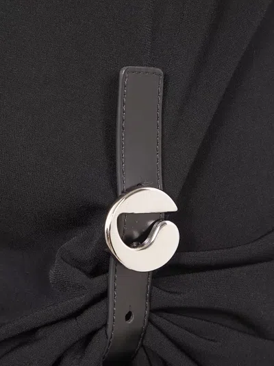 Coperni Dress Suspended Design Asymmetric Hem Buckle In Black