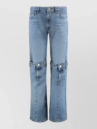 Coperni Straight Cut Denim Trousers Belt Loops Pockets In Blue