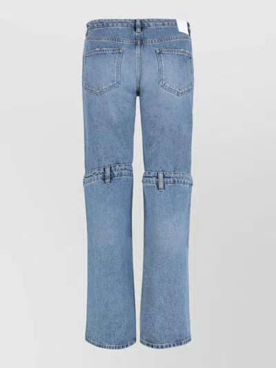 Coperni Straight Cut Denim Trousers Belt Loops Pockets In Blue