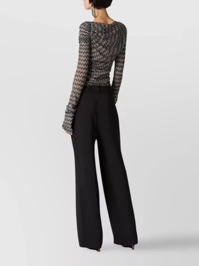 Missoni Wide-leg Trousers Elastic Waistband In Black