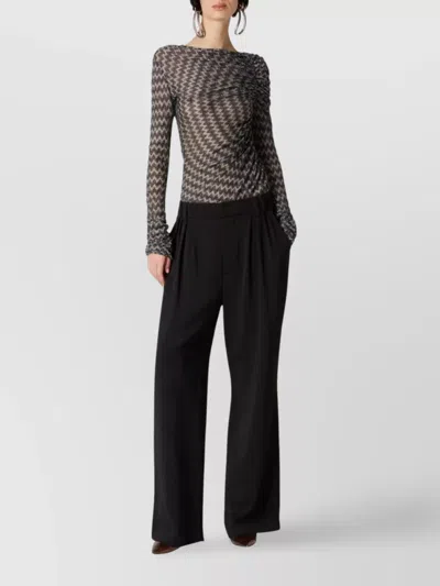 Missoni Wide-leg Trousers Elastic Waistband In Black