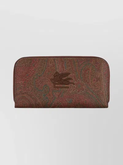 Etro Paisley Pattern Wallet And Cardholder Collection In Brown