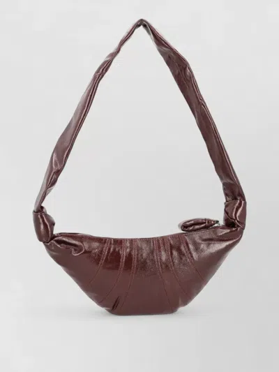 Lemaire Croissant Small Crossbody Bag Adjustable Strap In Burgundy