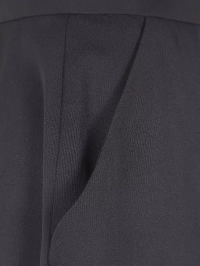 Balmain High Waist Grain De Poudre Trousers In Blue