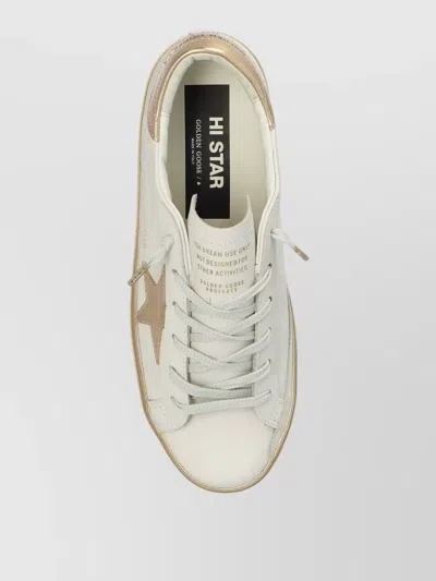 Golden Goose Low Top Sneakers Metallic Accents Star In White