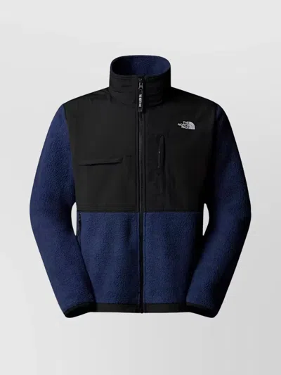 The North Face Logo Vertical Collar Grab Velvet Casual Jacket In Black