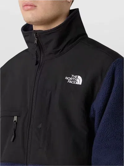 The North Face Logo Vertical Collar Grab Velvet Casual Jacket In Black
