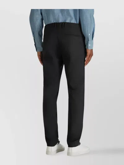Incotex Tailored Trousers With Pockets And Loops In Black