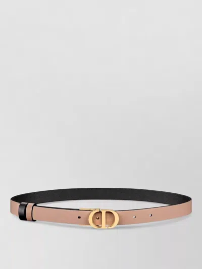 Dior Signature Belt Reversible Design Adjustable Length In Brown