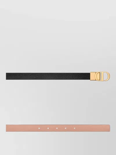Dior Signature Belt Reversible Design Adjustable Length In Brown