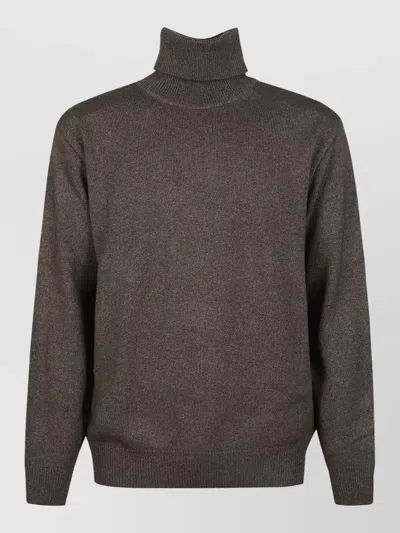 Paul & Shark Cashmere Turtleneck Sweater Long Sleeves In Brown