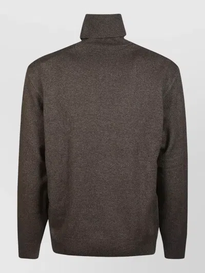 Paul & Shark Cashmere Turtleneck Sweater Long Sleeves In Brown