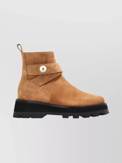 Jimmy Choo Ankle Boots With Lug Sole And Round Toe In Brown