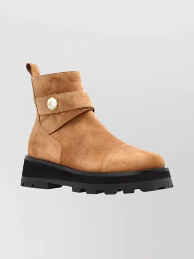 Jimmy Choo Ankle Boots With Lug Sole And Round Toe In Brown